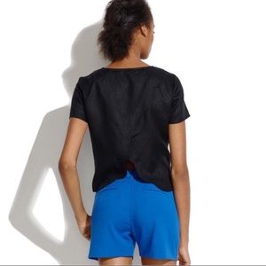 NWT Madewell Scenic View black linen Top size XS